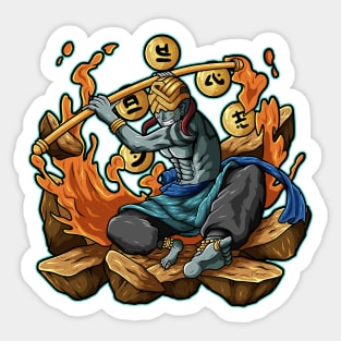 Budha Fight Illustration Sticker